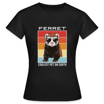 Ferret Coolest Pet On Earth Lunettes de soleil rétro - T-shirt Femme - noir - Devant - AI Model Female 172 dark (172cm)