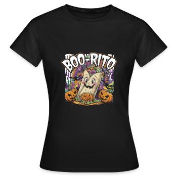 Boo-Rito Burrito d’Halloween Citrouille fantôme mignonne - T-shirt Femme - noir - Devant - AI Model Female 172 dark (172cm)