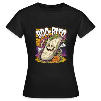 Boo-Rito Burrito d’Halloween Citrouille fantôme mignonne - T-shirt Femme - noir - Devant - AI Model Female 172 dark (172cm)
