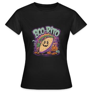 Boo-Rito Burrito d’Halloween Citrouille fantôme mignonne - T-shirt Femme - noir - Devant - AI Model Female 172 dark (172cm)