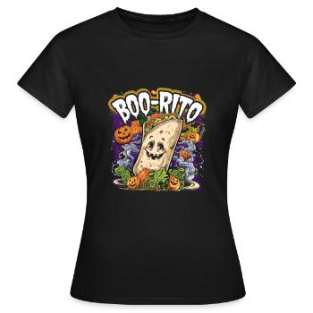Boo-Rito Burrito d’Halloween Citrouille fantôme mignonne - T-shirt Femme - noir - Devant - AI Model Female 172 dark (172cm)