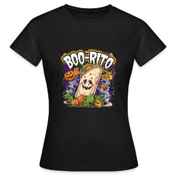 Boo-Rito Burrito d’Halloween Citrouille fantôme mignonne - T-shirt Femme - noir - Devant - AI Model Female 172 dark (172cm)
