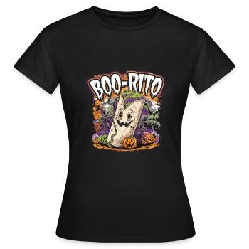Boo-Rito Burrito d’Halloween Citrouille fantôme mignonne - T-shirt Femme - noir - Devant - AI Model Female 172 dark (172cm)