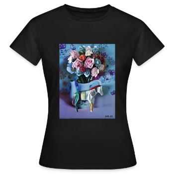 Poney coloré - T-shirt Femme - noir - Devant - AI Model Female 172 dark (172cm)