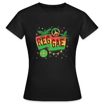 reggae - Women's T-Shirt - black - Front - AI Model Female 172 dark (172cm)