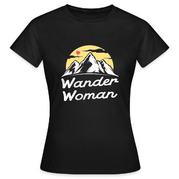 Wander Woman Alps Trekking Outdoor Mountains Nature - Women's T-Shirt - black - Front - AI Model Female 172 dark (172cm)