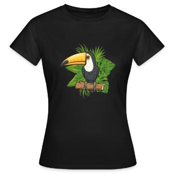 Tukan Vogel Regenwald - Frauen T-Shirt - Schwarz - Vorne - AI Model Female 172 dark (172cm)