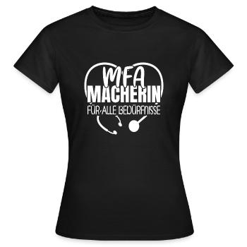 Arzthelferin Macherin MFA - Frauen T-Shirt - Schwarz - Vorne - AI Model Female 172 dark (172cm)