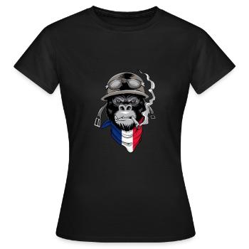 Patriotischer französischer Autofahrer - Frauen T-Shirt - Schwarz - Vorne - AI Model Female 172 dark (172cm)