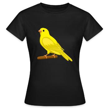 Kanarienvogel Singvogel, Vogel Design - Frauen T-Shirt - Schwarz - Vorne - AI Model Female 172 dark (172cm)