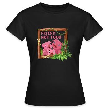Freunde nicht essen Vegane Botschaft - Frauen T-Shirt - Schwarz - Vorne - AI Model Female 172 dark (172cm)