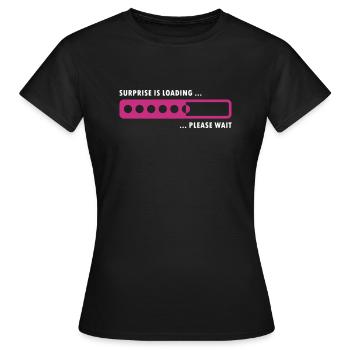 surprise is loading - Women's T-Shirt - black - Front - AI Model Female 172 dark (172cm)