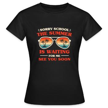 Holidays Holidays School holidays Summer holidays - Women's T-Shirt - black - Front - AI Model Female 172 dark (172cm)