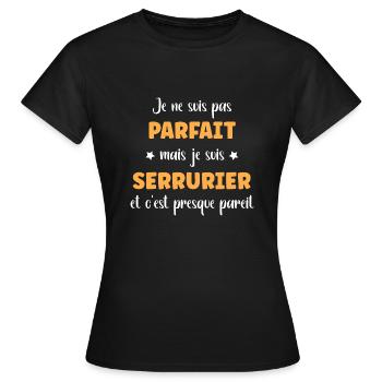 Serrurier - T-shirt Femme - noir - Devant - AI Model Female 172 dark (172cm)
