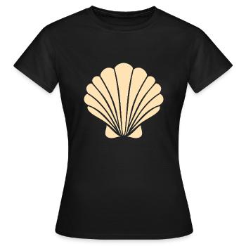 Muschel - Frauen T-Shirt - Schwarz - Vorne - AI Model Female 172 dark (172cm)
