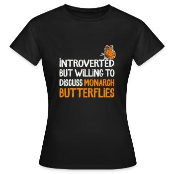Monarque papillon monarque américain papillon monarque - T-shirt Femme - noir - Devant - AI Model Female 172 dark (172cm)
