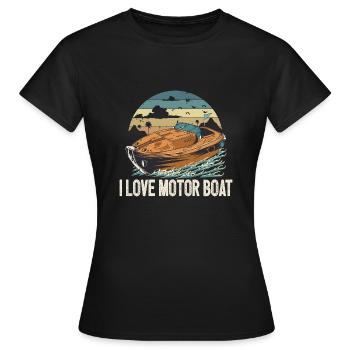 J’aime la parade de bateaux à moteur Citation de bateau à moteur - T-shirt Femme - noir - Devant - AI Model Female 172 dark (172cm)