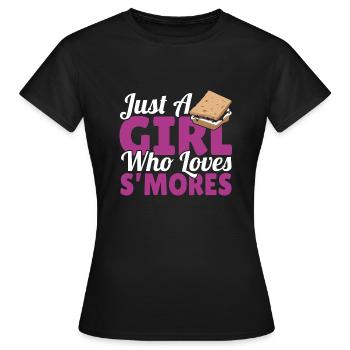 Femmes juste une fille qui aime Smores Marshmallow Cam - T-shirt Femme - noir - Devant - AI Model Female 172 dark (172cm)