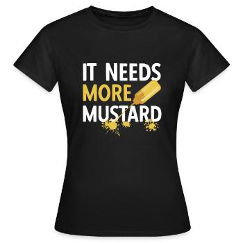 Senf Mustard - Frauen T-Shirt - Schwarz - Vorne - AI Model Female 172 dark (172cm)
