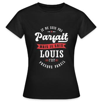Louis Parfait Cadeau prenom louis - T-shirt Femme - noir - Devant - AI Model Female 172 dark (172cm)