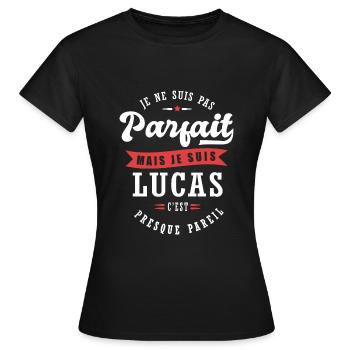 Lucas Parfait Cadeau prenom lucas - T-shirt Femme - noir - Devant - AI Model Female 172 dark (172cm)