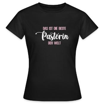 Pastorin Pastor Frau Pfarrerin Vikarin Theologin - Frauen T-Shirt - Schwarz - Vorne - AI Model Female 172 dark (172cm)