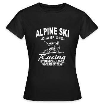 Alpine skiing - downhill skiing - slalom - skiers - Women's T-Shirt - black - Front - AI Model Female 172 dark (172cm)