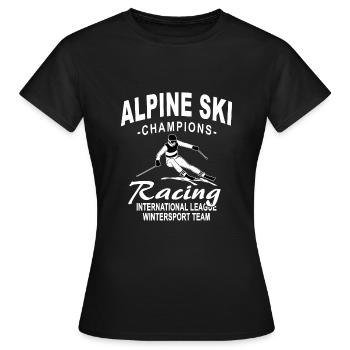 Alpine skiing - downhill skiing - slalom - skiers - Women's T-Shirt - black - Front - AI Model Female 172 dark (172cm)