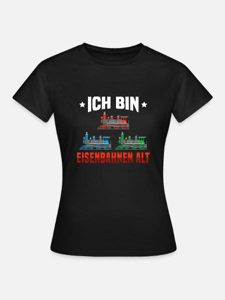 Dampfzug Lokomotive 3 Geburtstag Eisenbahn - Frauen T-Shirt - Schwarz