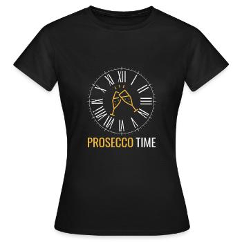 Prosecco Time Funny Prosecco Clock - Women's T-Shirt - black - Front - AI Model Female 172 dark (172cm)