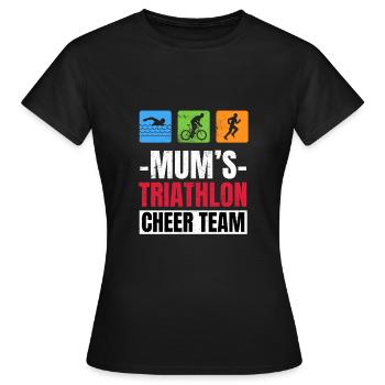 Mums Triathlon Supporters Family Cheer - Women's T-Shirt - black - Front - AI Model Female 172 dark (172cm)