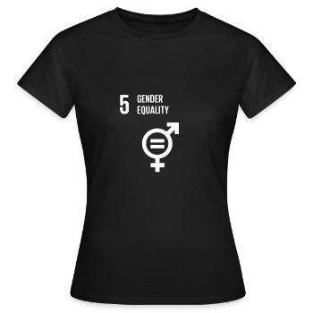5 objectifs mondiaux en matière d'égalité des sexes - T-shirt Femme - noir - Devant - AI Model Female 172 dark (172cm)