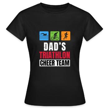 Dads Triathlon Supporters Family Cheer - Women's T-Shirt - black - Front - AI Model Female 172 dark (172cm)