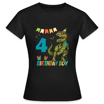 Fête de garçon d'anniversaire pour enfants de 4 ans - T-shirt Femme - noir - Devant - AI Model Female 172 dark (172cm)