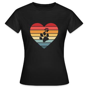 Les chiens laissent des empreintes de patte sur nos coeurs - T-shirt Femme - noir - Devant - AI Model Female 172 dark (172cm)