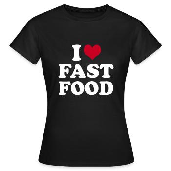 J’adore la restauration rapide - T-shirt Femme - noir - Devant - AI Model Female 172 dark (172cm)