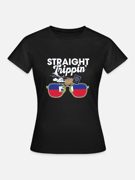Straight Trippin' Haïti Vacances Tour Voyage - T-shirt Femme - noir