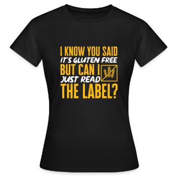 Sans gluten Intolérance au gluten - T-shirt Femme - noir - Devant - AI Model Female 172 dark (172cm)