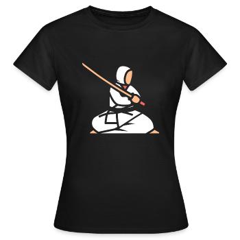 iaido - Frauen T-Shirt - Schwarz - Vorne - AI Model Female 172 dark (172cm)