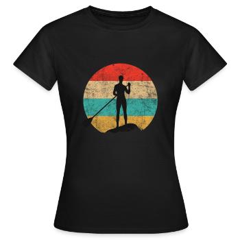 pagaie avec planche - T-shirt Femme - noir - Devant - AI Model Female 172 dark (172cm)