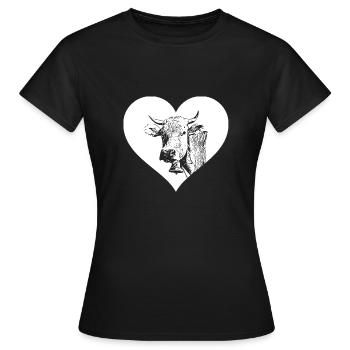Allgäu coeur de vache Allgäu Allgäu bovins bruns - T-shirt Femme - noir - Devant - AI Model Female 172 dark (172cm)