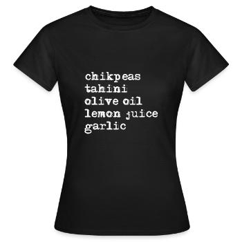Hummus - Frauen T-Shirt - Schwarz - Vorne - AI Model Female 172 dark (172cm)