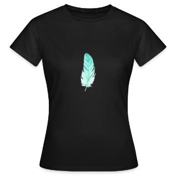 Feder - Frauen T-Shirt - Schwarz - Vorne - AI Model Female 172 dark (172cm)
