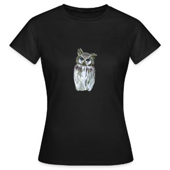 Eule - Frauen T-Shirt - Schwarz - Vorne - AI Model Female 172 dark (172cm)