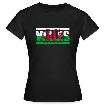 Pays de Galles - T-shirt Femme - noir - Devant - AI Model Female 172 dark (172cm)