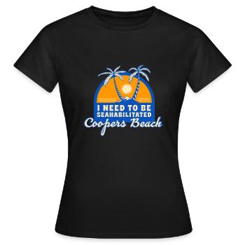 I Need To Be Seahabilitated Coopers Beach Summer - Frauen T-Shirt - Schwarz - Vorne - AI Model Female 172 dark (172cm)
