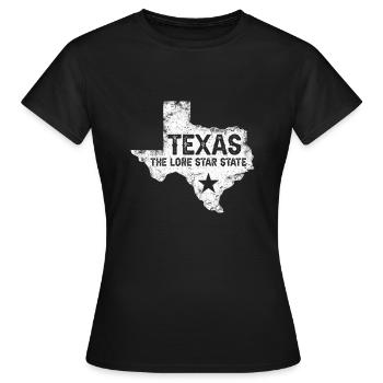 Lone Star Texas Kartendesign für stolze Texaner - Frauen T-Shirt - Schwarz - Vorne - AI Model Female 172 dark (172cm)