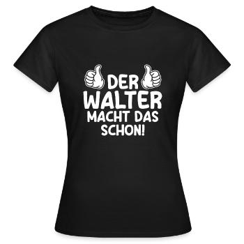 Walter - Frauen T-Shirt - Schwarz - Vorne - AI Model Female 172 dark (172cm)