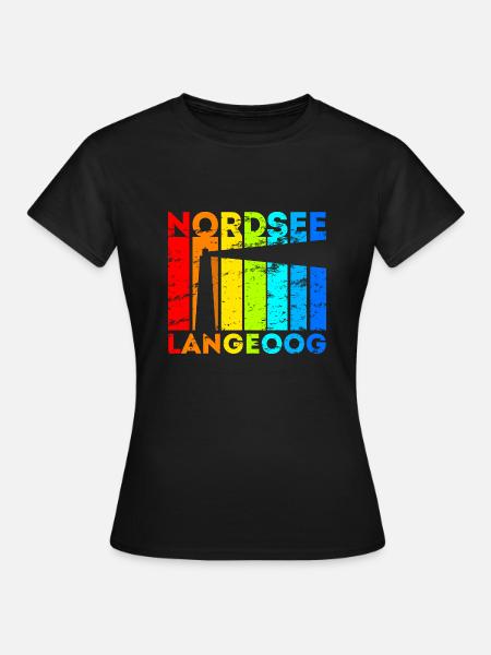 Langeoog Nordsee Ostfriesische Insel Geschenk - Frauen T-Shirt - Schwarz