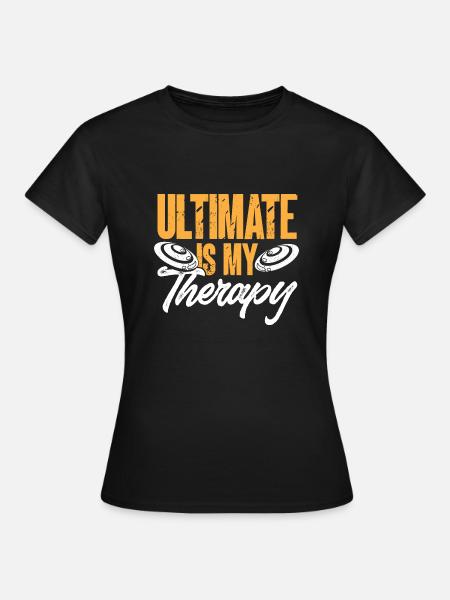 Ultimate Frisbee Wurfscheibe - Frauen T-Shirt - Schwarz
